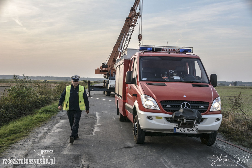 Przewrócona cysterna z paliwem