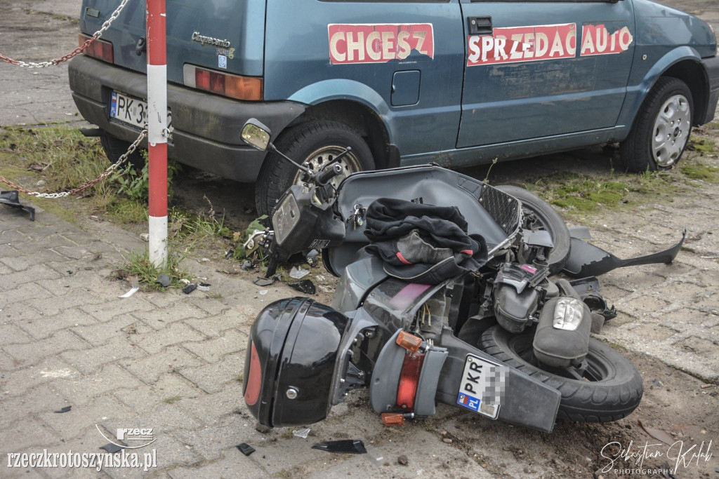Citroen uderzył w motorowerzystę