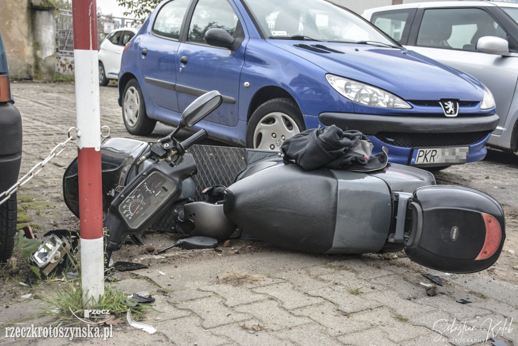 Citroen uderzył w motorowerzystę