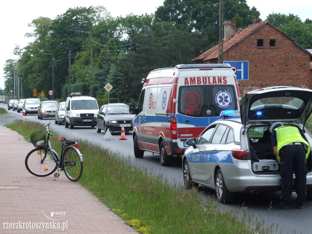Potrącenie rowerzysty na Zdunowskiej