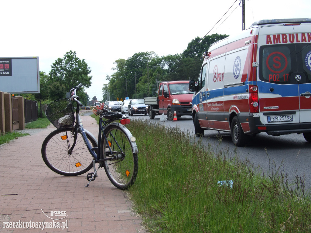 Potrącenie rowerzysty na Zdunowskiej