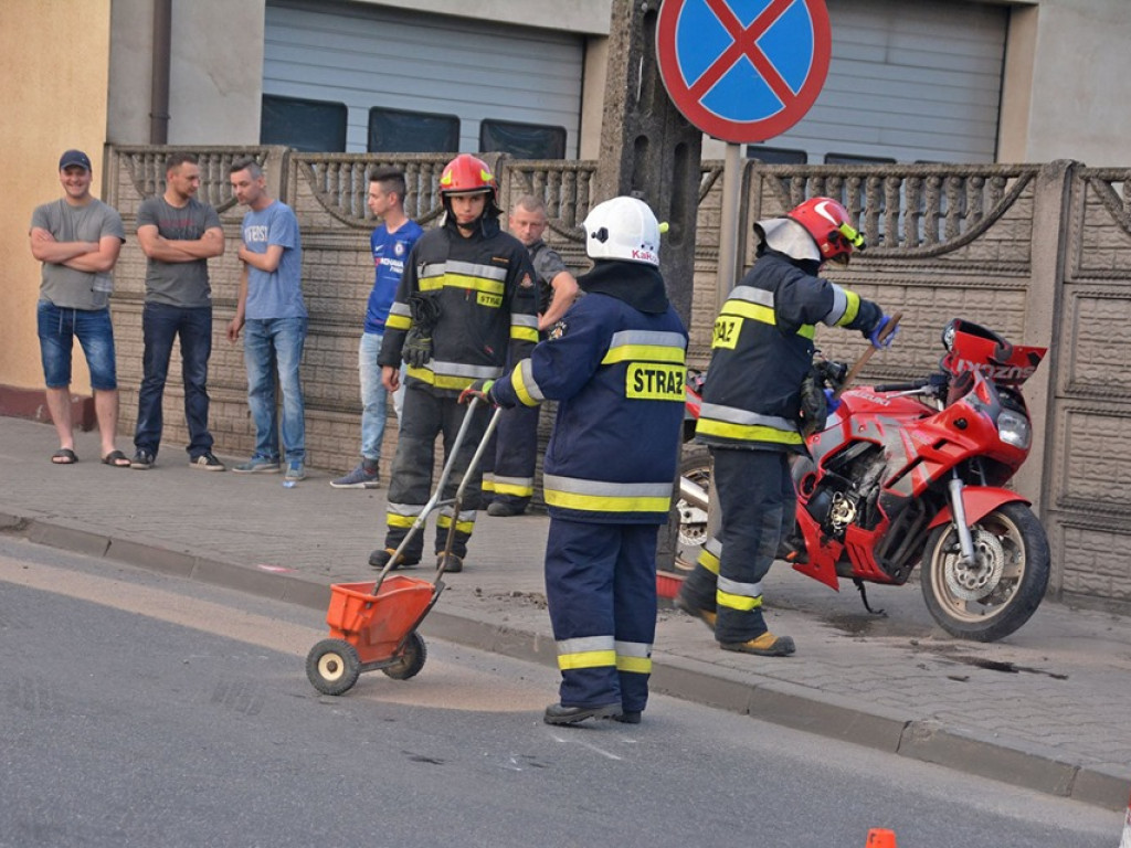 Wypadek motocyklisty w Zdunach
