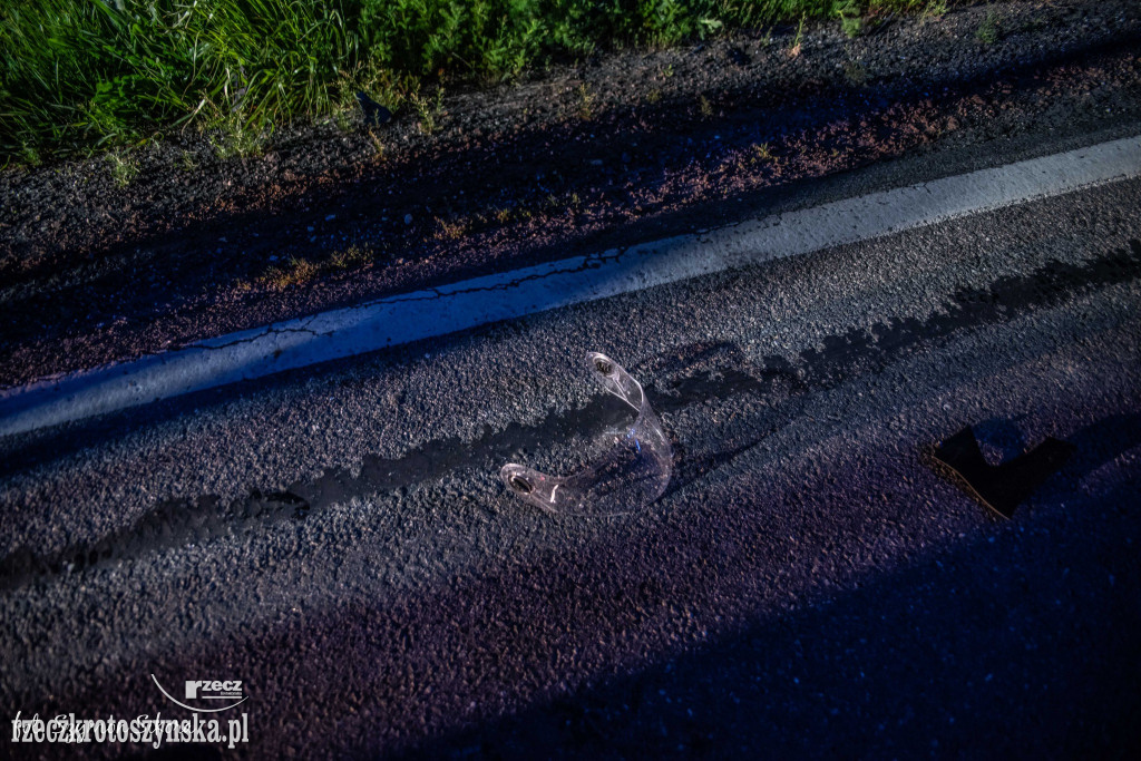 Wypadek na krajowej piętnastce. Auto potrąciło motorowerzystę