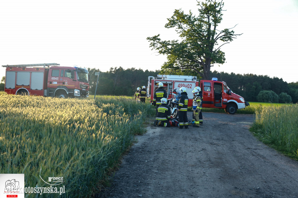 Kobylin. Pechowe zdarzenie motocyklisty
