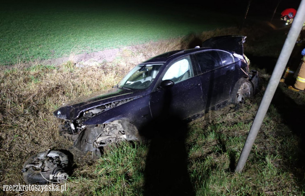 Nocny wypadek BMW w Wolenicach