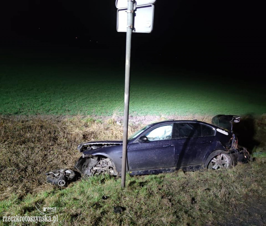 Nocny wypadek BMW w Wolenicach