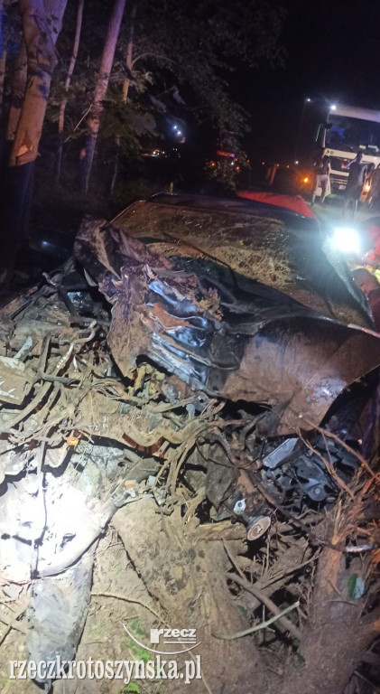 Nocny wypadek na trasie Krotoszyn - Sulmierzyce. Cudem przeżyli