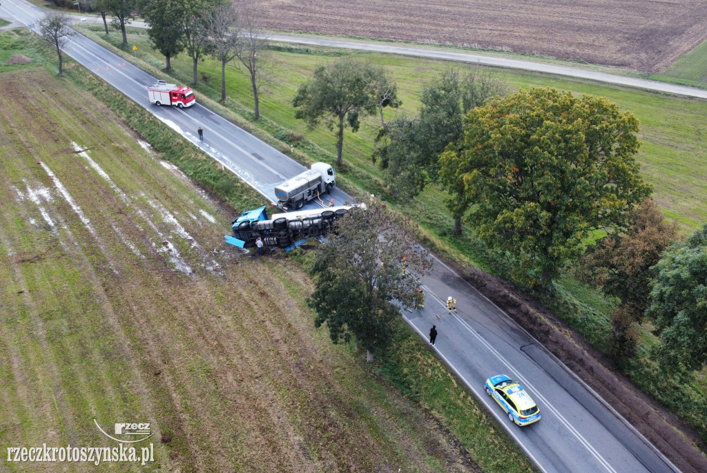 Wypadek cysterny na drodze krajowej nr 36