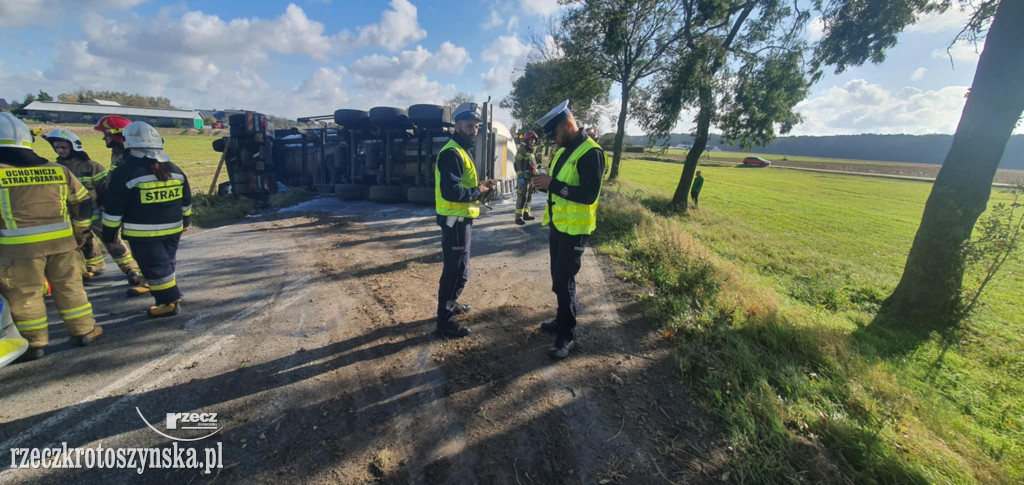 Wypadek cysterny na drodze krajowej nr 36