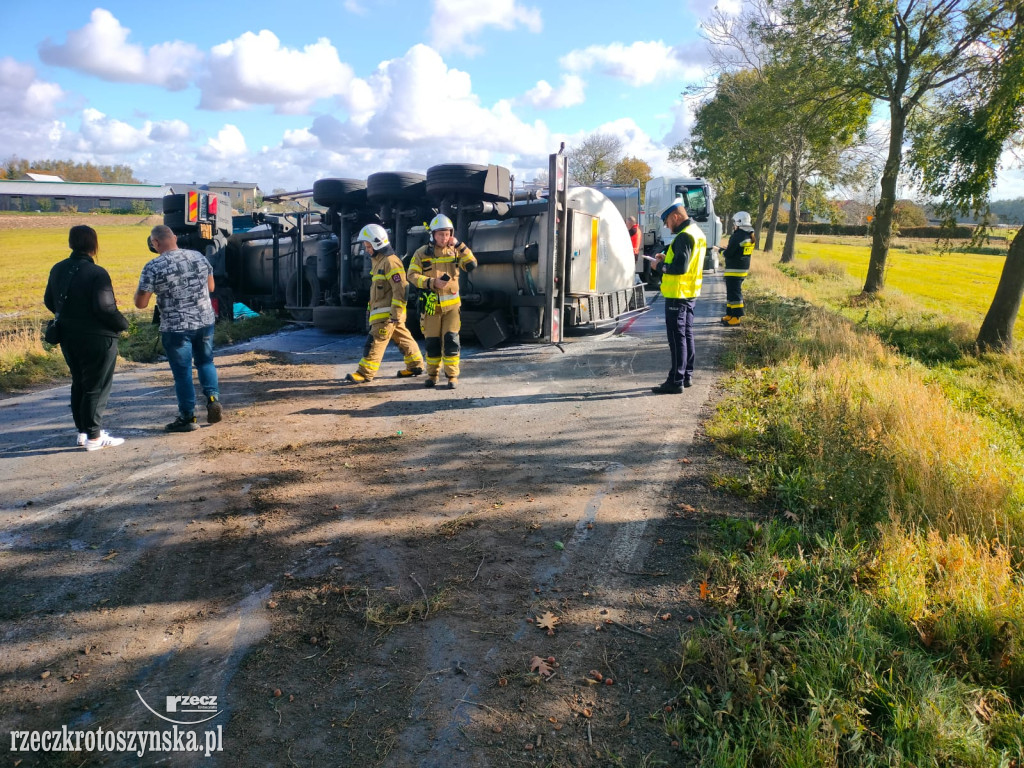 Wypadek cysterny na drodze krajowej nr 36