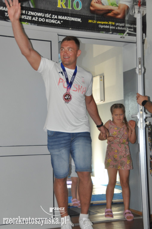 Powitanie Roberta Barana w Krotoszynie po zdobyciu medalu MŚ