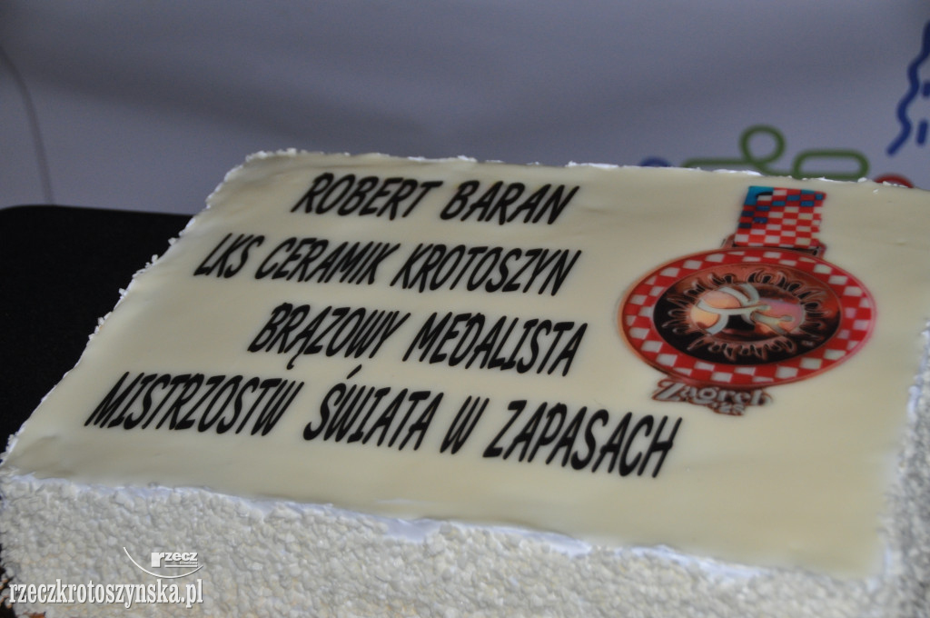 Powitanie Roberta Barana w Krotoszynie po zdobyciu medalu MŚ