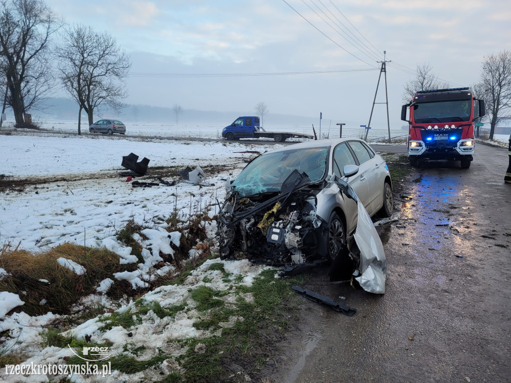 Wypadek w Nowej Wsi. Samochód rozwalił kapliczkę