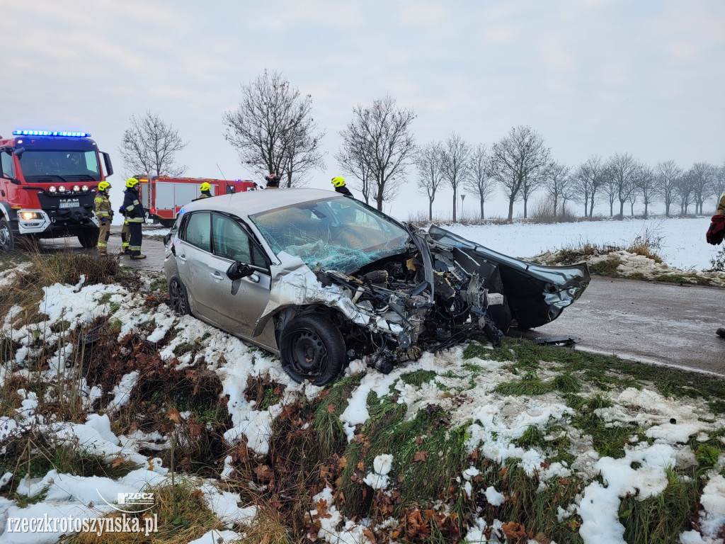 Wypadek w Nowej Wsi. Samochód rozwalił kapliczkę