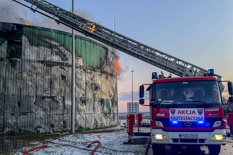 Pożar biogazowni w Dusznej Górce