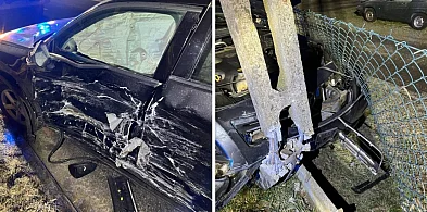 Niebezpiecznie wyprzedzanie. Auto uderzyło w słup energetyczny-18474
