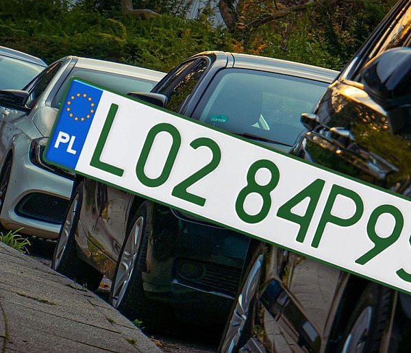 Tablice z zielonymi napisami na kolejnych autach. Nie chodzi o "elektryki"-18496