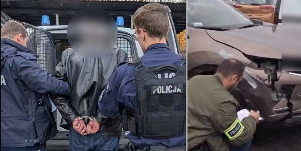 Policjanci doprowadzili podejrzanego do prokuratury i zebrali ślady z jego auta
